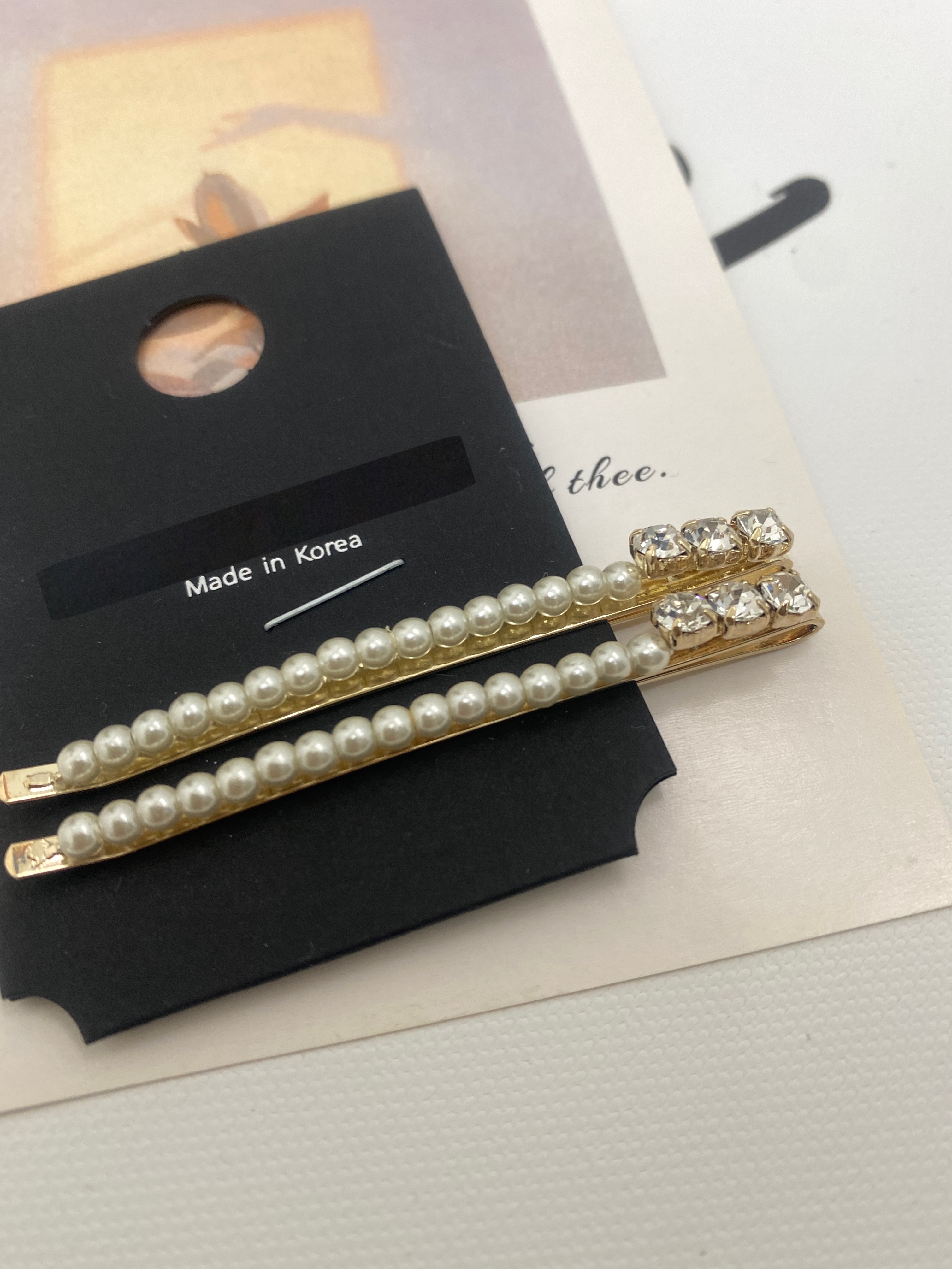 【髮飾】HP0014 白色珠配小石set