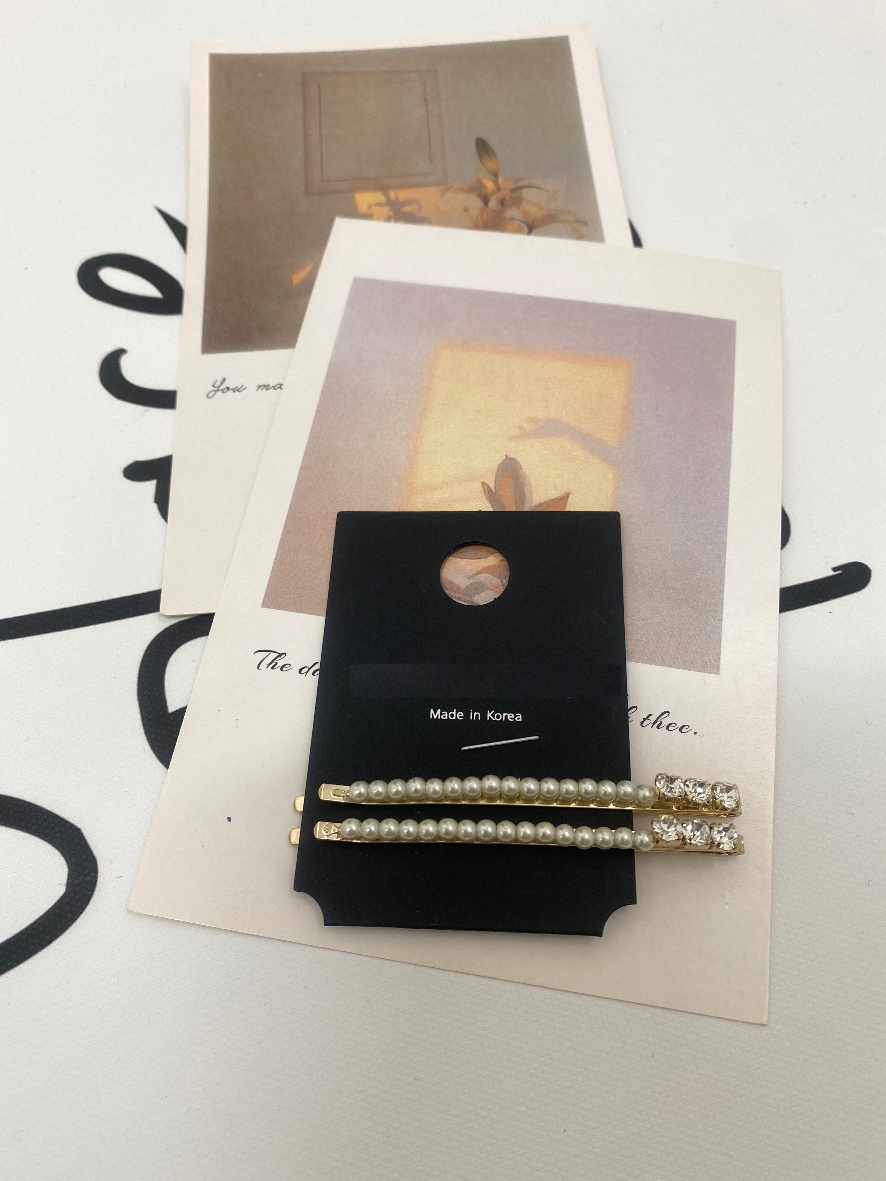 【髮飾】HP0014 白色珠配小石set