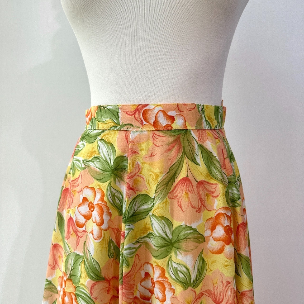 木顏色畫風夏日大花半身裙