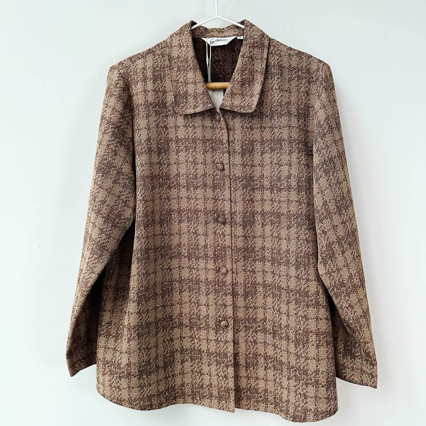 復古感啡色格紋上衣