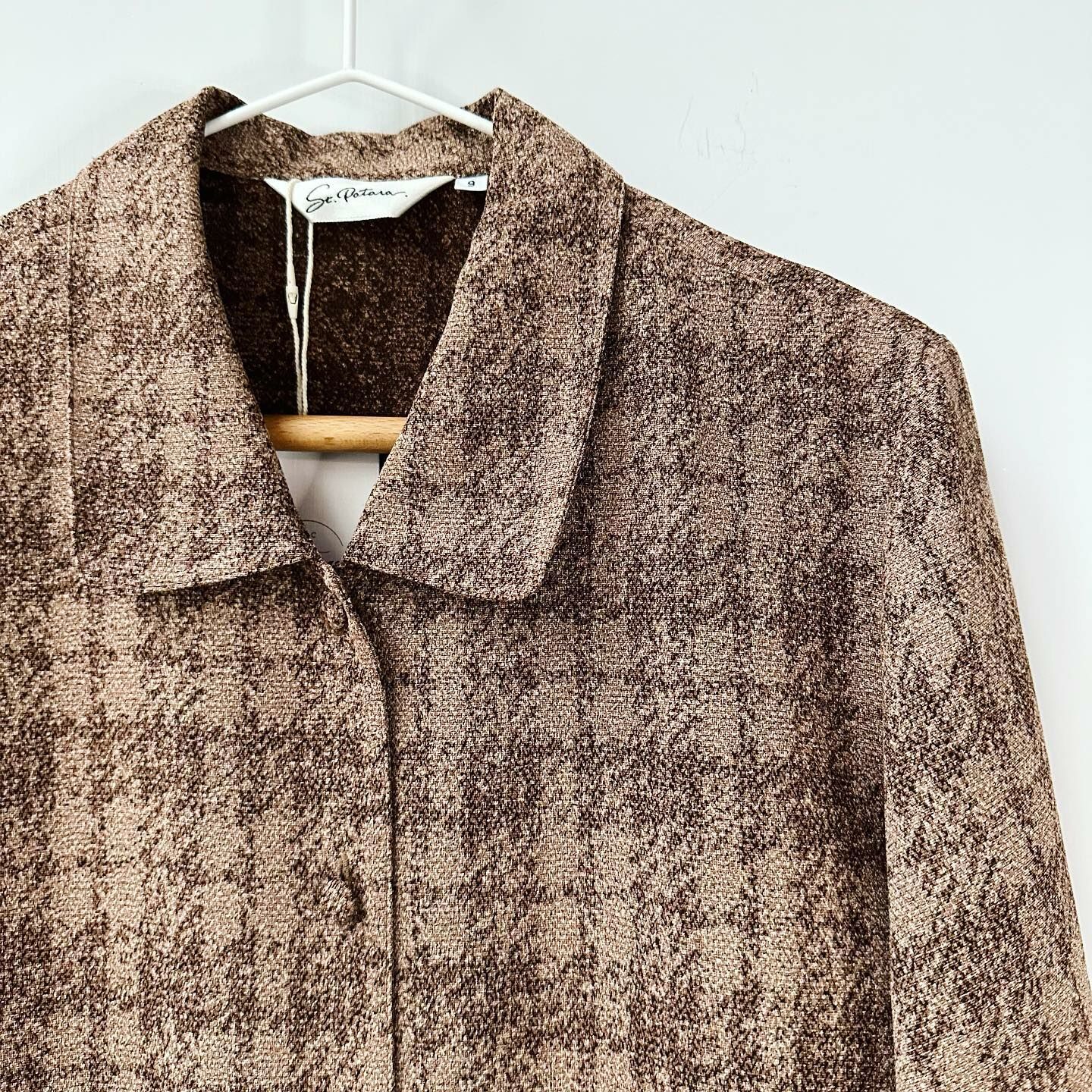 復古感啡色格紋上衣