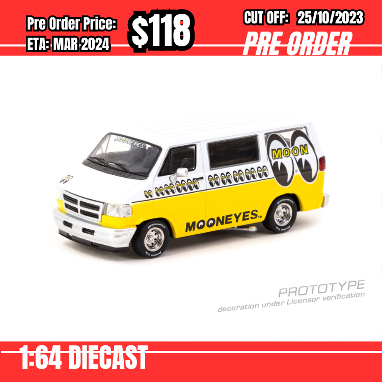 PO-$118 * Tarmac * 1:64 Dodge Van Mooneyes [OD12/10]
