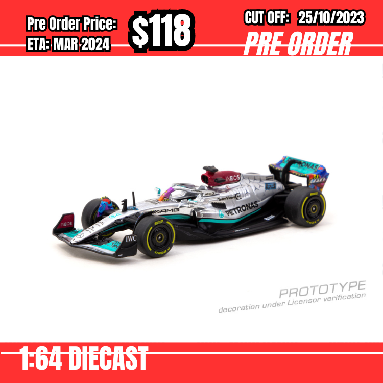 PO-$118 * Tarmac * 1:64 Mercedes-AMG F1 W13 E Performance  Miami Grand Prix 2022 George Russell  [OD12/10]
