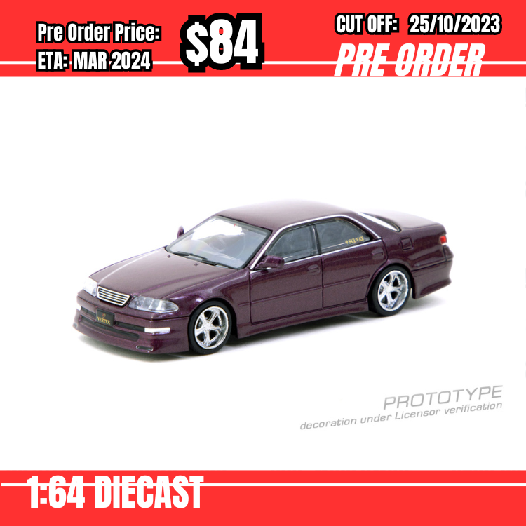 PO-$84 * Tarmac * 1:64 VERTEX Toyota Mark II JZX100 Purple Metallic [OD12/10]