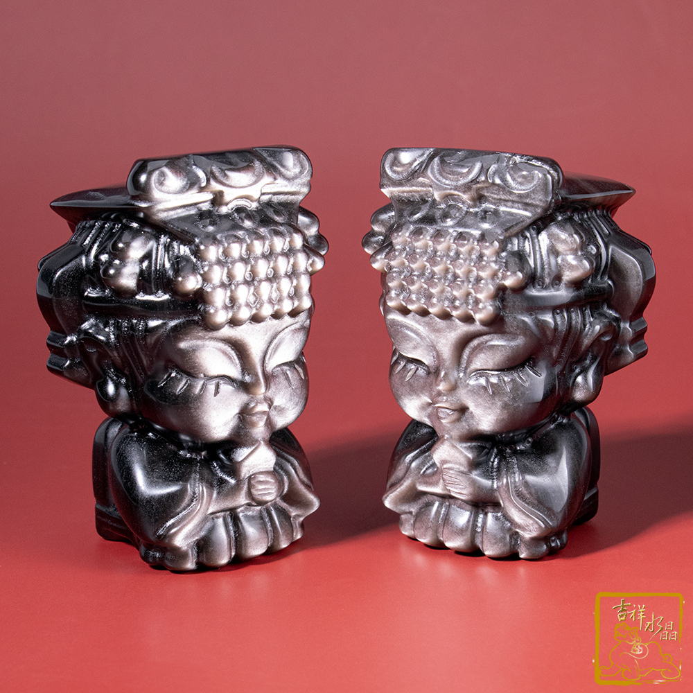 銀沙黑曜石媽祖 208g 保庇平安