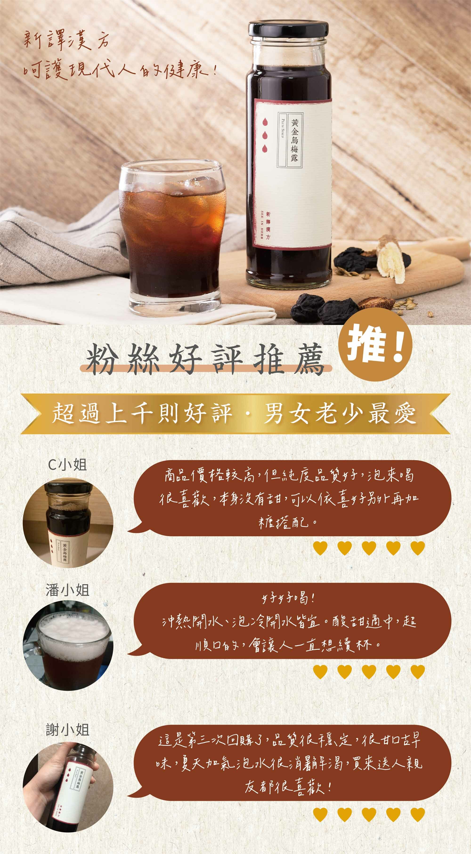 新譯漢方黃金烏梅露評價