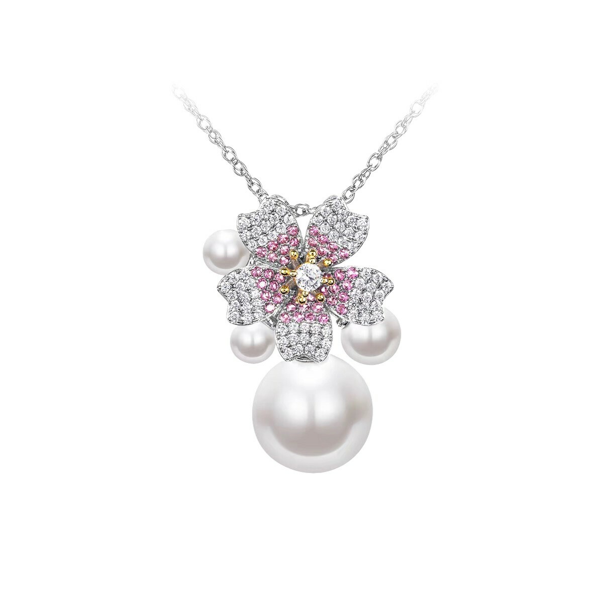 櫻花珍珠 925銀項鍊