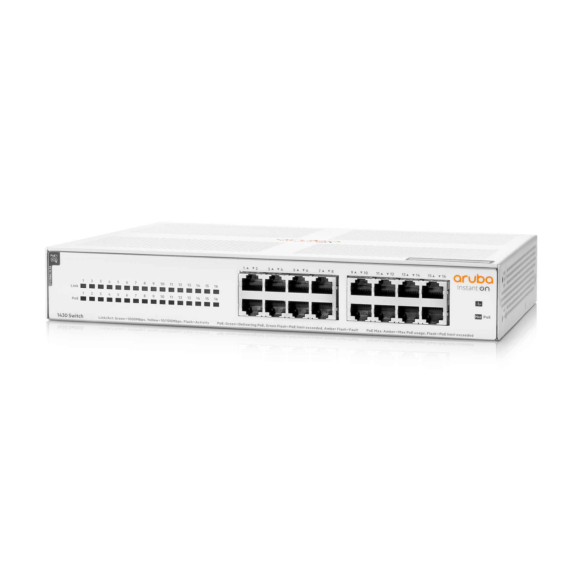 HPE 】Aruba Instant On 1430 16G Class4 PoE 124W Switch