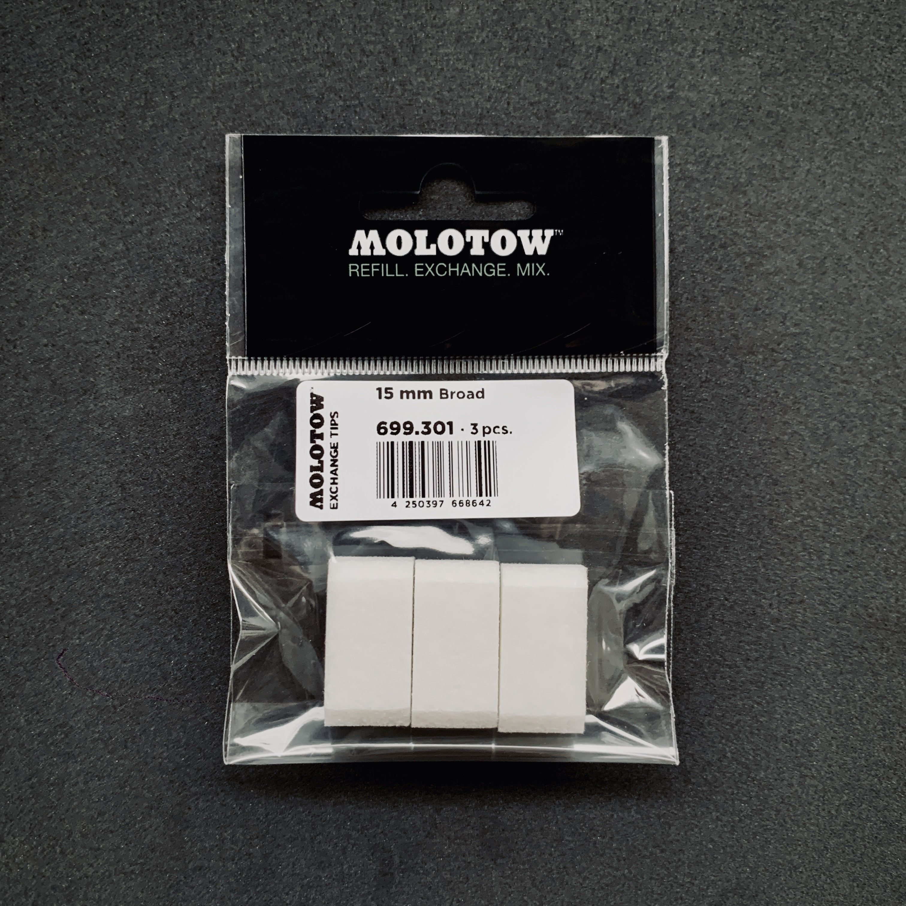 Standard 平尖 15mm Tip/Filz 3pc.