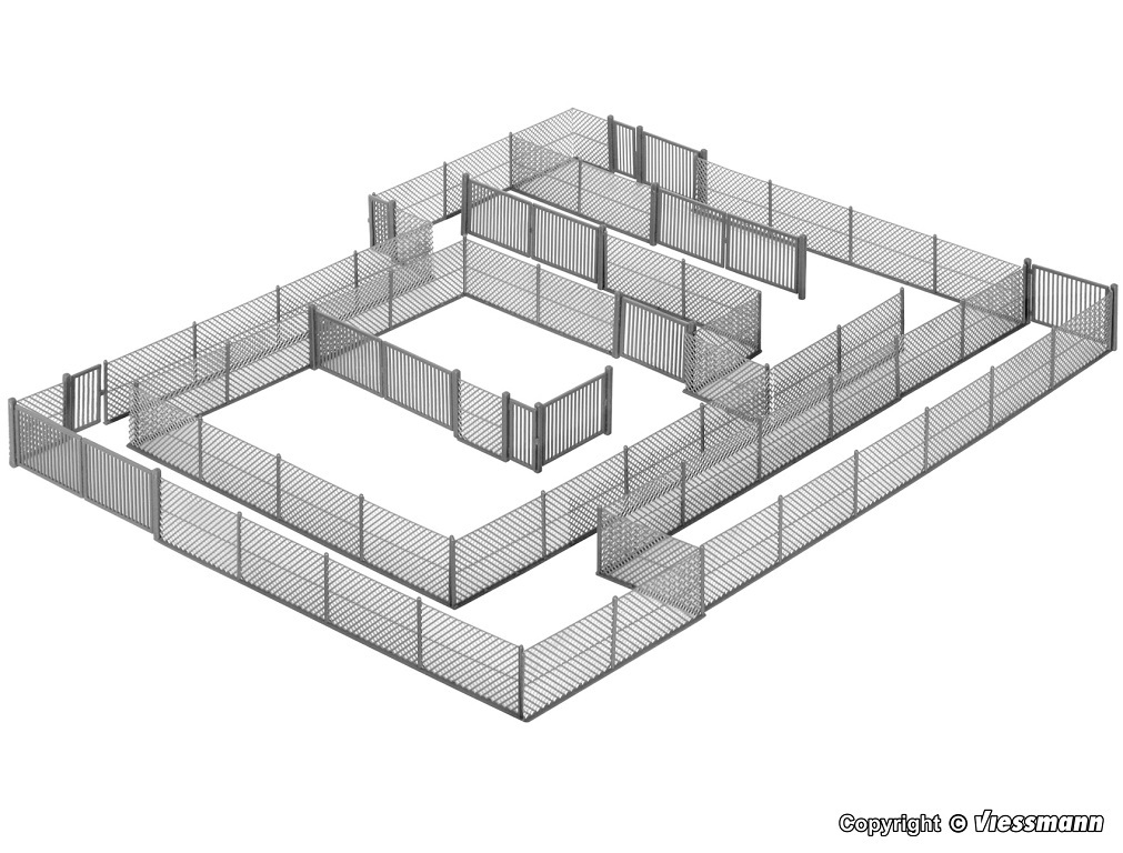 Kibri 38605 HO scale Mesh wire fence, grey kit.