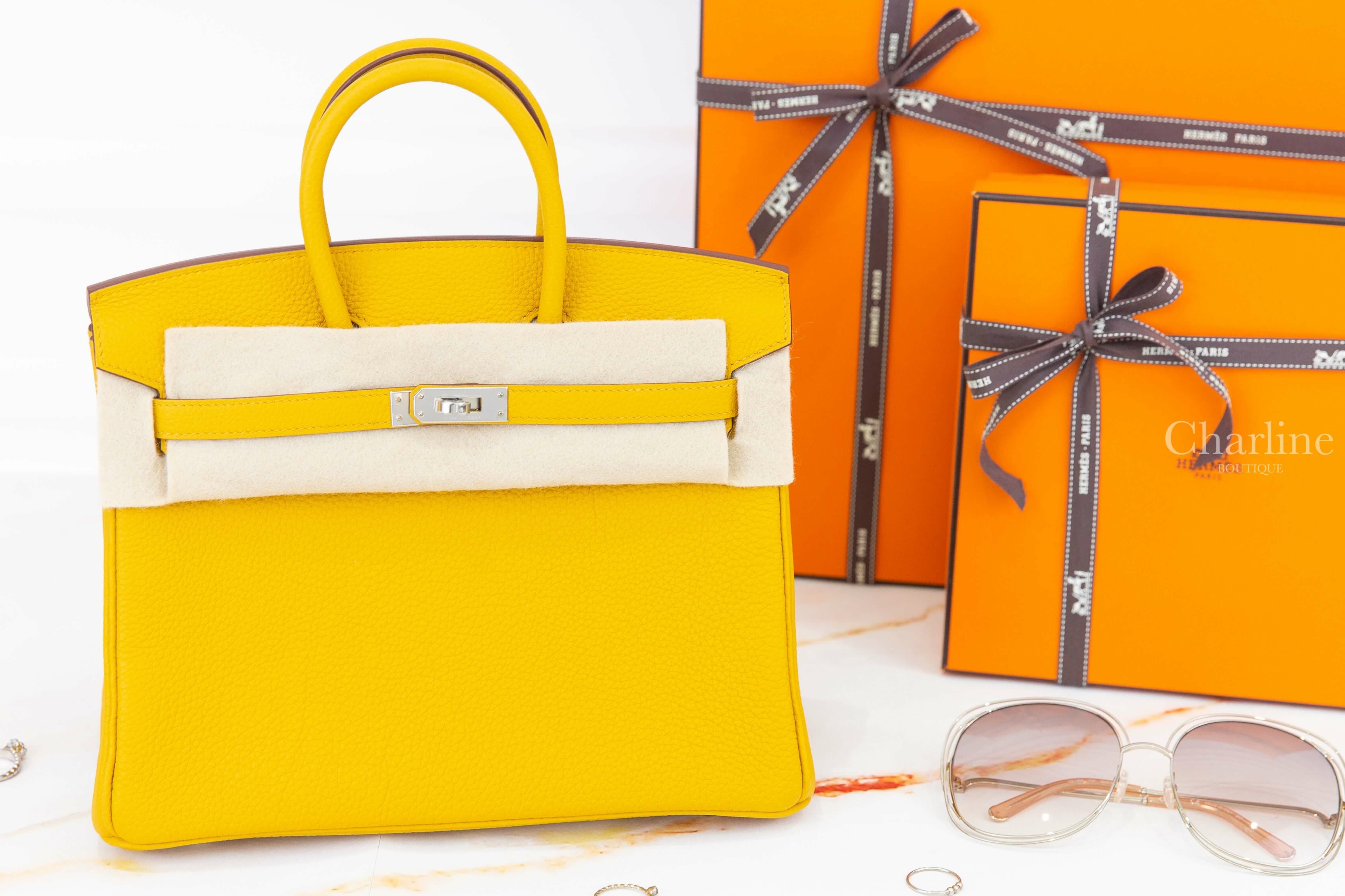 Hermès Birkin 25cm 9D Jaune Amber Togo 琥珀黃銀釦鉑金包