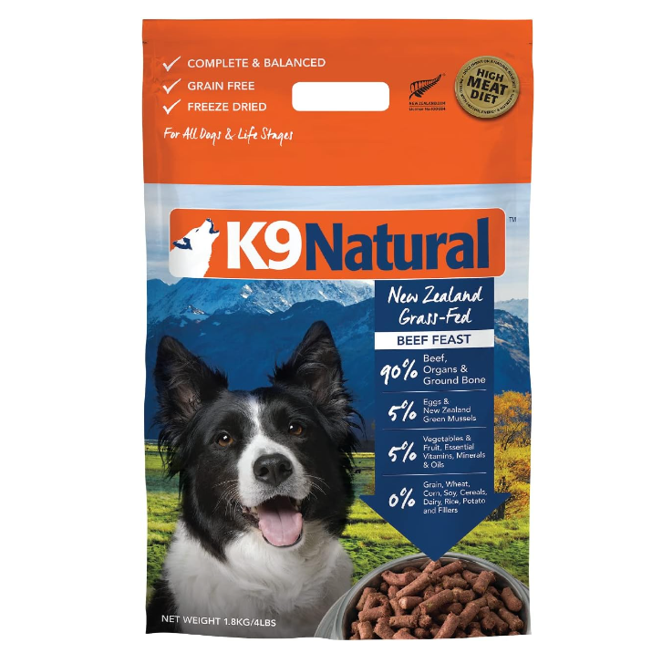 K9 Natural Freeze-Dried Dog Food Beef Feast．500g/1.8kg/3.6kg