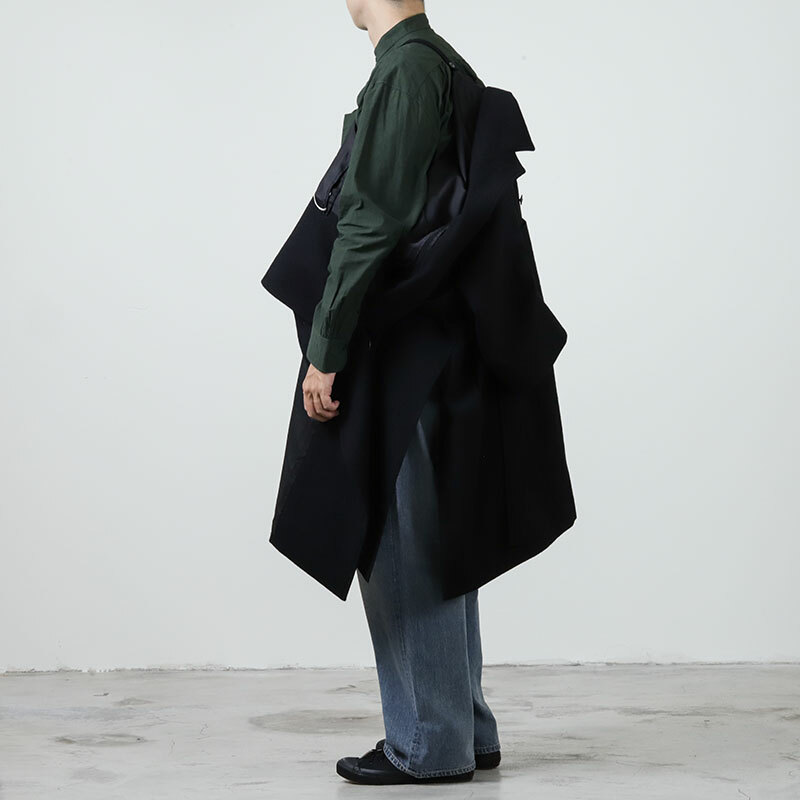 ネットで注文 YOKO Black Coat Breasted Double Tweed SAKAMOTO ジャケット・アウター