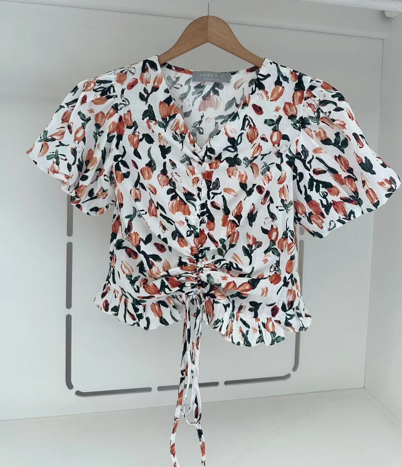 S/SLEEVE FLORAL BLOUSE