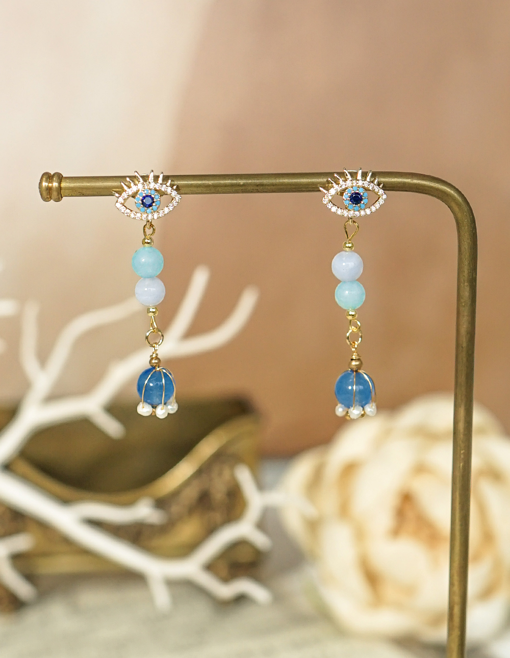 by mii✧神秘之眼天然石耳飾