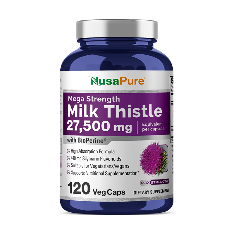 NusaPure Milk Thistle Extract 27,500mg with Bioperine ,120 Veggie Capsules
