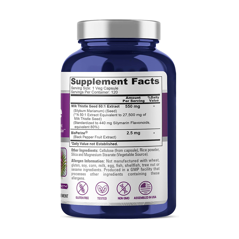 NusaPure Milk Thistle Extract 27,500mg with Bioperine ,120 Veggie Capsules