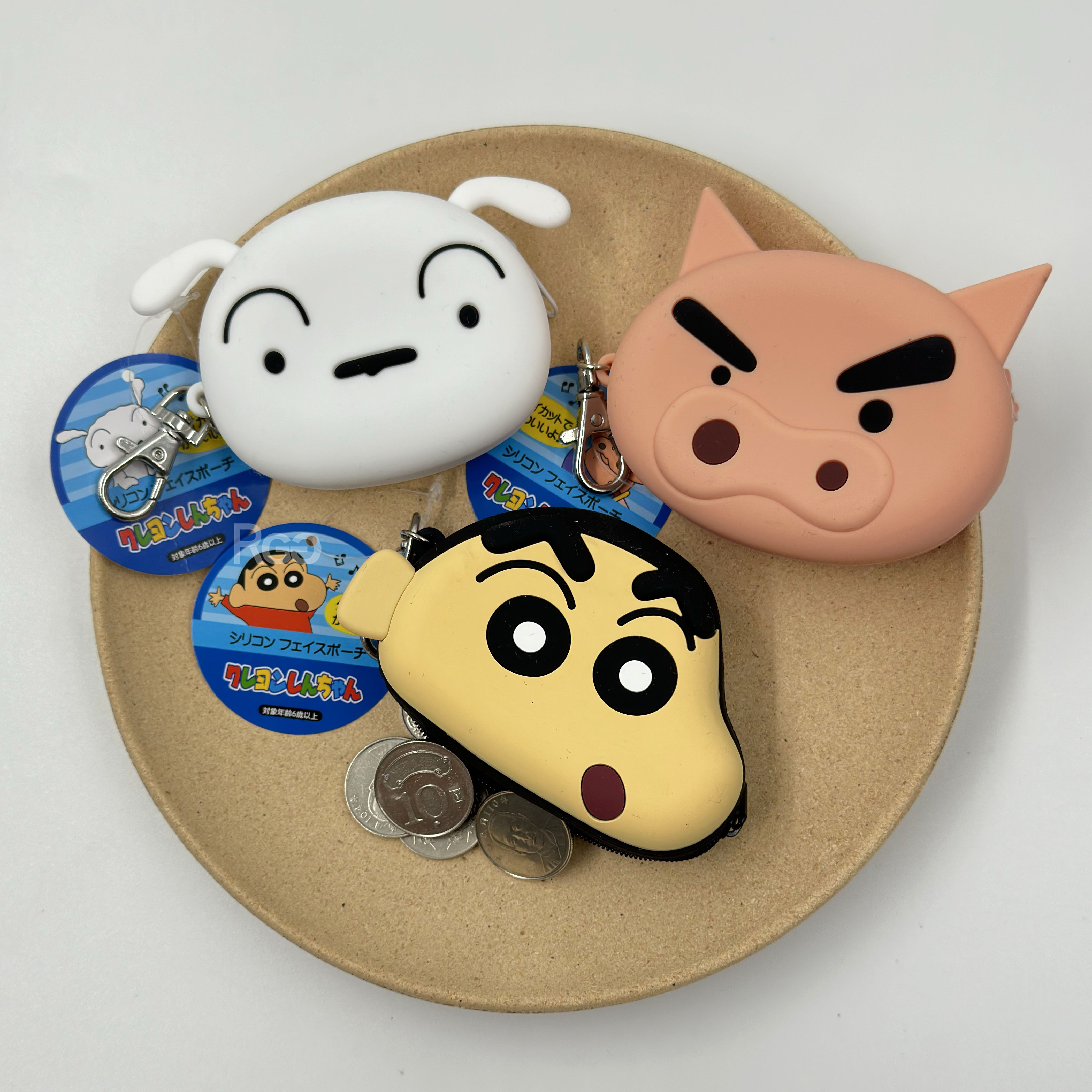 蠟筆小新小白肥嘟嘟左衛門矽膠零錢包商品照