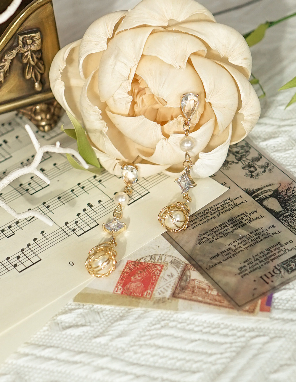 by mii✧鳥巢珍珠耳飾