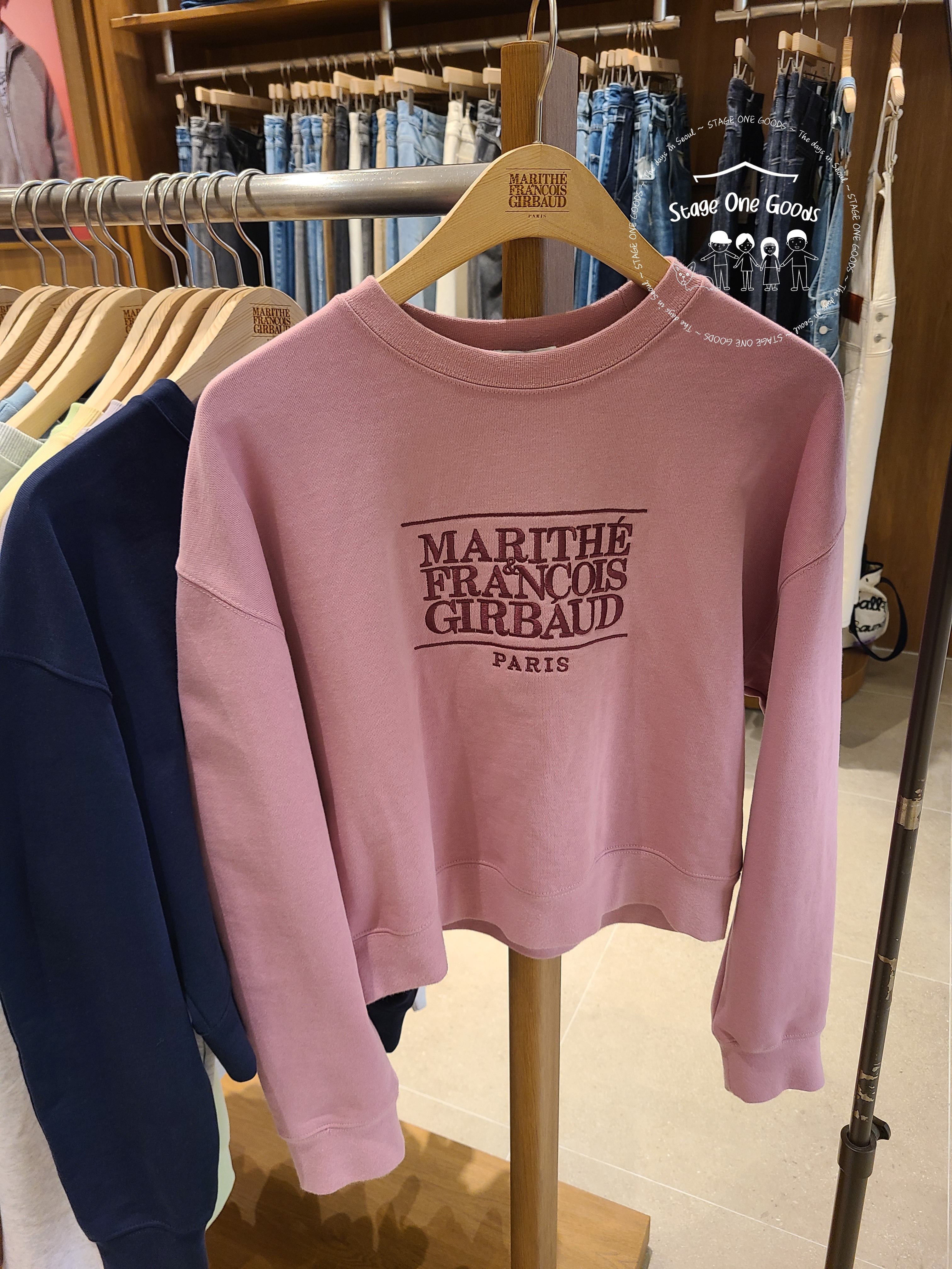 MARITHE FRANCOIS GIRBAUD W CLASSIC LOGO CROP SWEATSHIRT