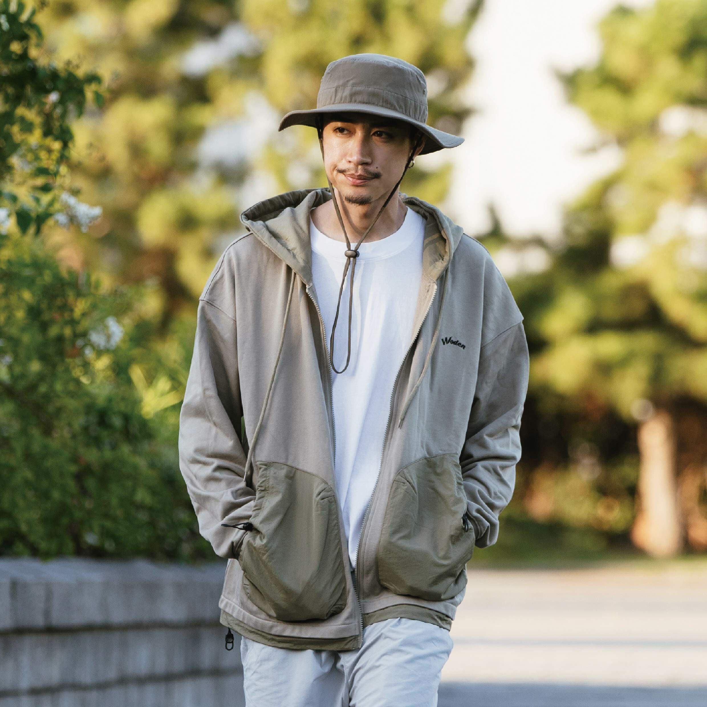 WODEN® Patch Nylon Hoodie Jacket 異材質拼接 連帽外套