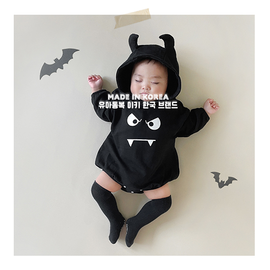 ikii 小惡魔嬰兒連身衣連帽套裝