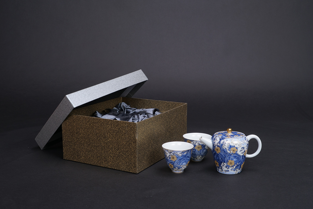 星月浪花描金茶具組｜高質感禮盒1壺2杯送禮首選