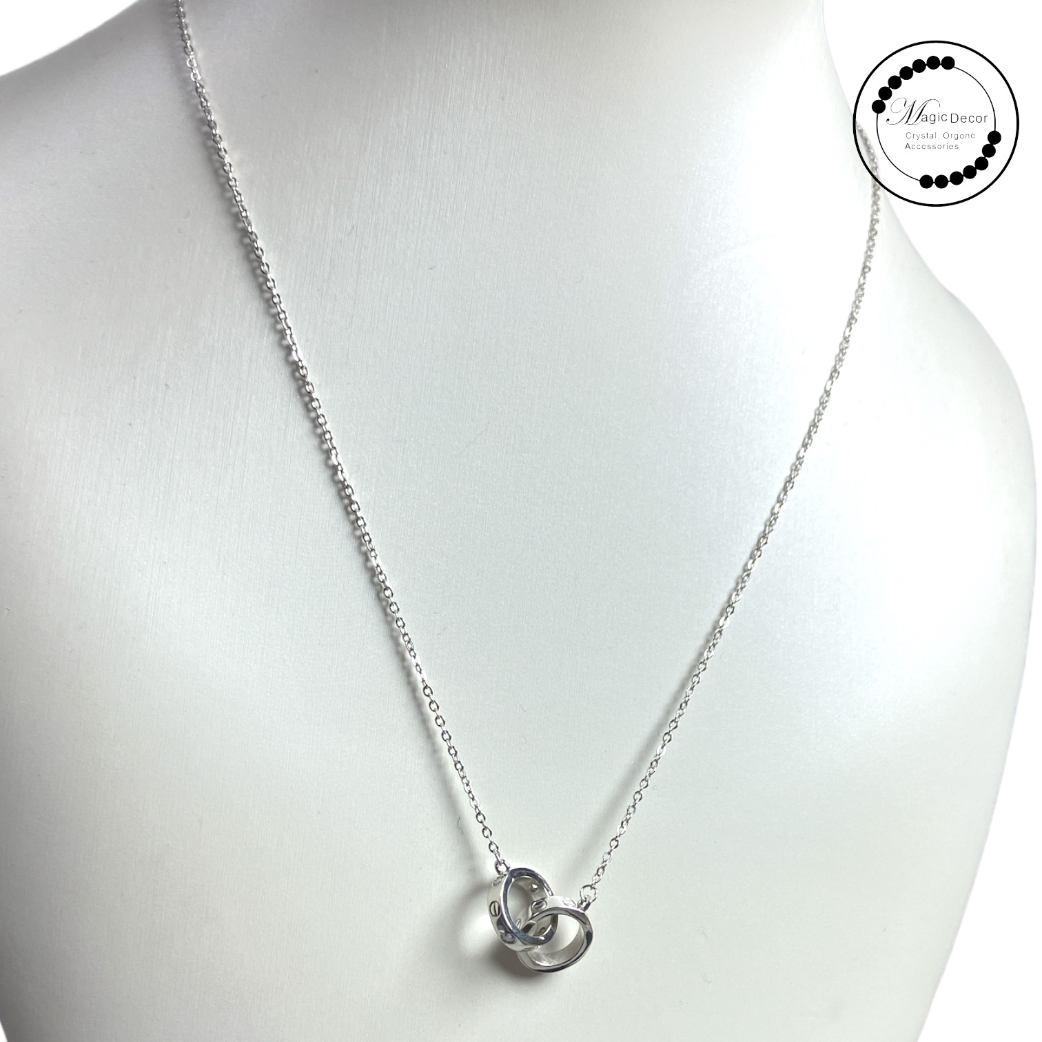 231202-c48 雙環扣螺絲圈全銀莫桑套鏈