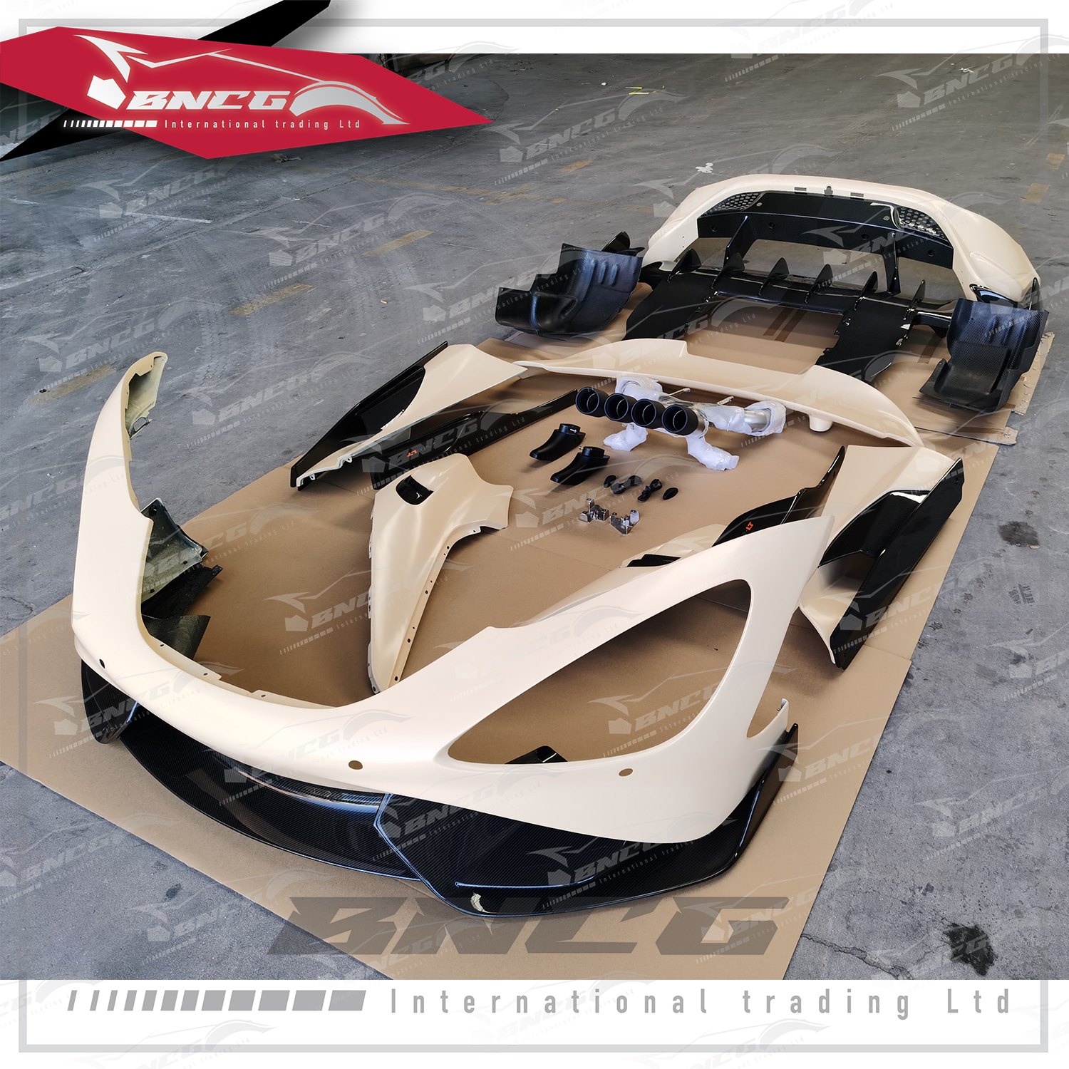 麥拉倫 McLaren 720s 改裝 765LT卡夢 乾碳纖維 大包 前後保桿 葉子版 側裙 尾翼 尾管