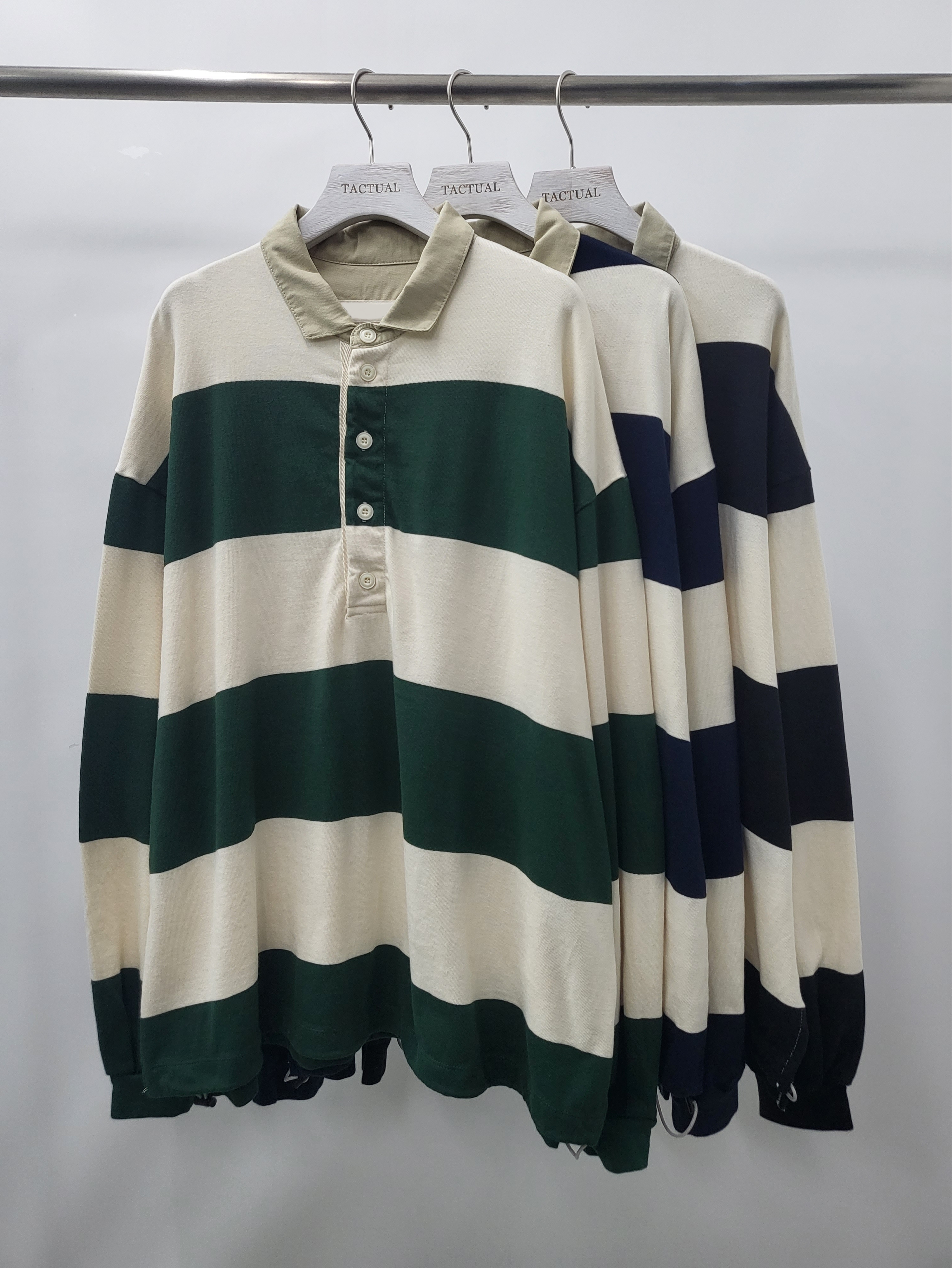 OverSize橫間長袖PoloTee  T5206