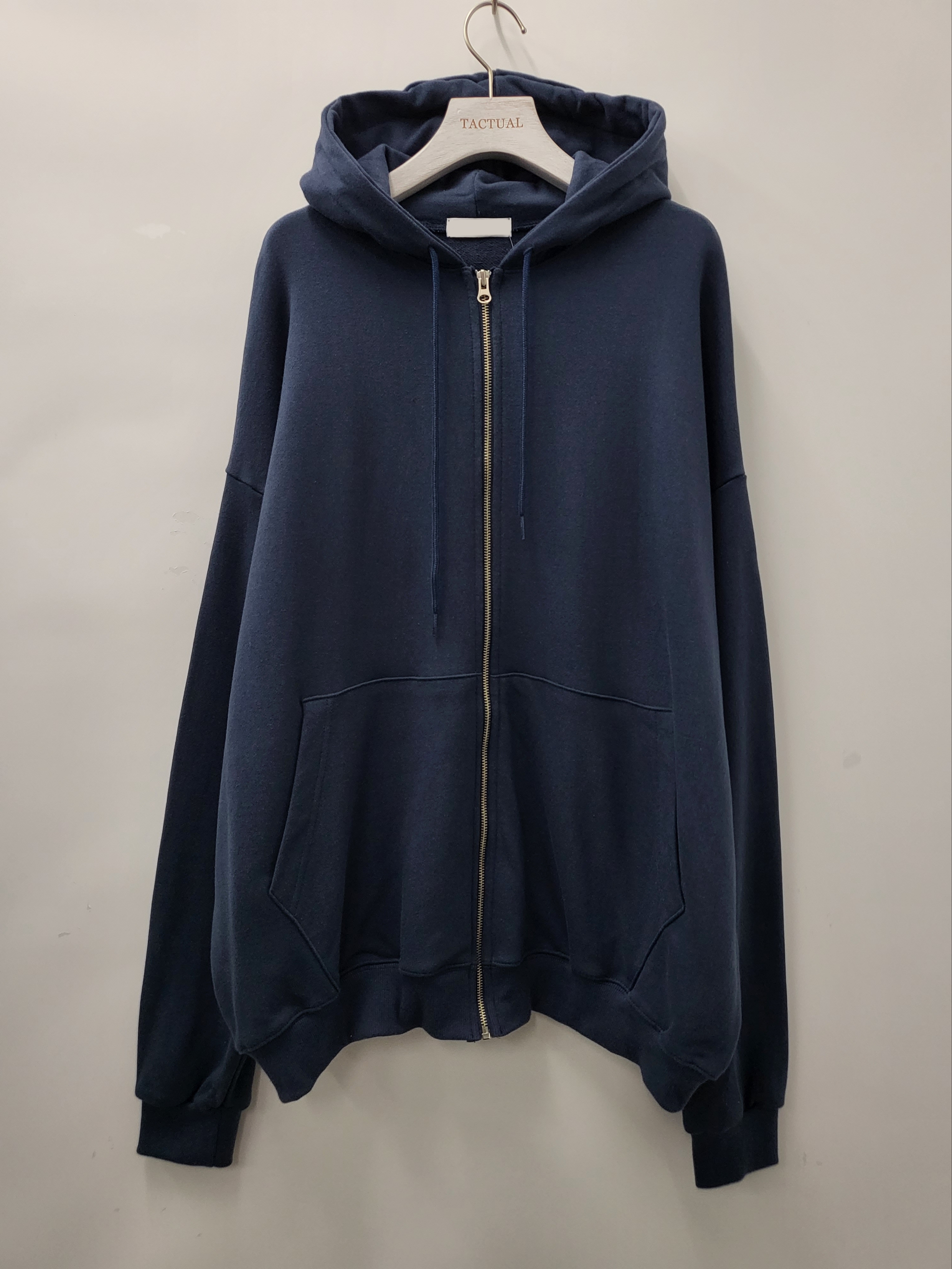 OverSize淨色連帽拉鍊外套 JK2396