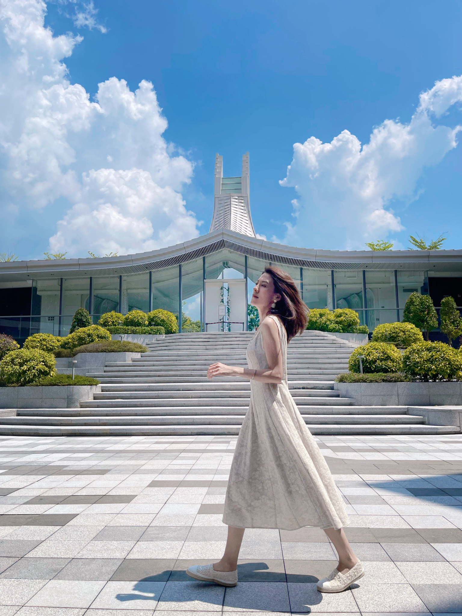 Tailored Floral Print Linen-Blend Dress_DS2310L18