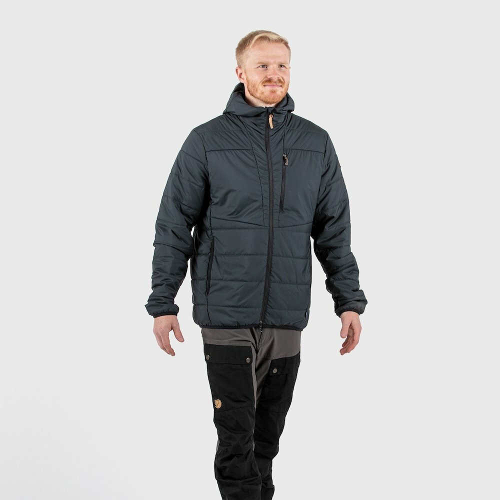 Fjallraven 瑞典北極狐 Keb Padded Hoodie M 男款 保暖化纖外套 化纖填充外套 F82413-550 黑 [HappyOutdoor]
