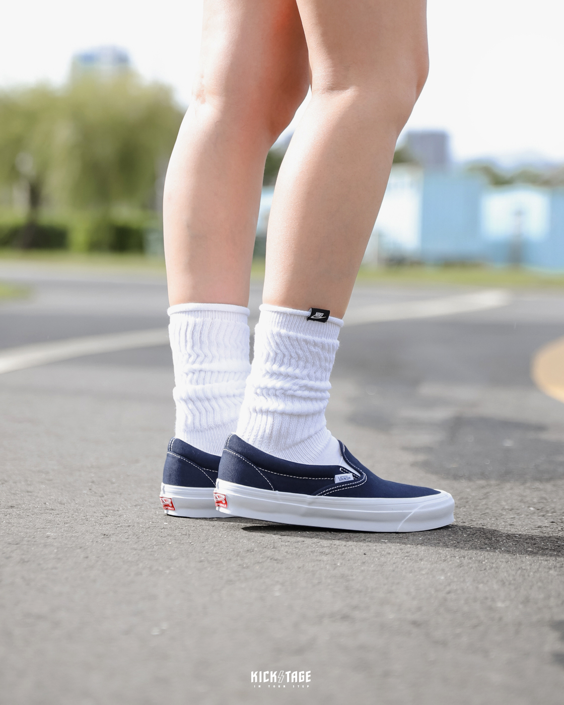 <特價商品，不退換> VANS Vault CLASSIC SLIP-ON LX 藍白 經典基本款 懶人鞋 休閒鞋【VN0A45JK1X7】