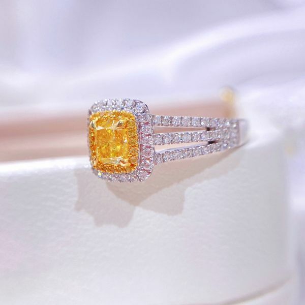 GIA 黃鑽三臂女戒