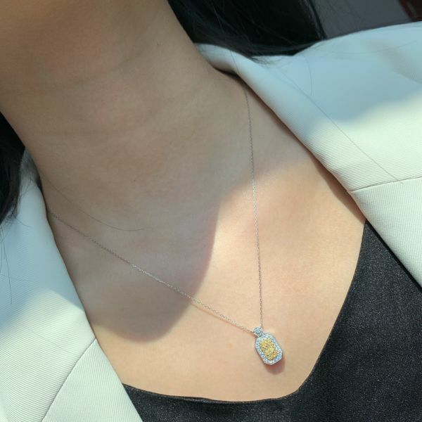 黃鑽香水瓶項鍊