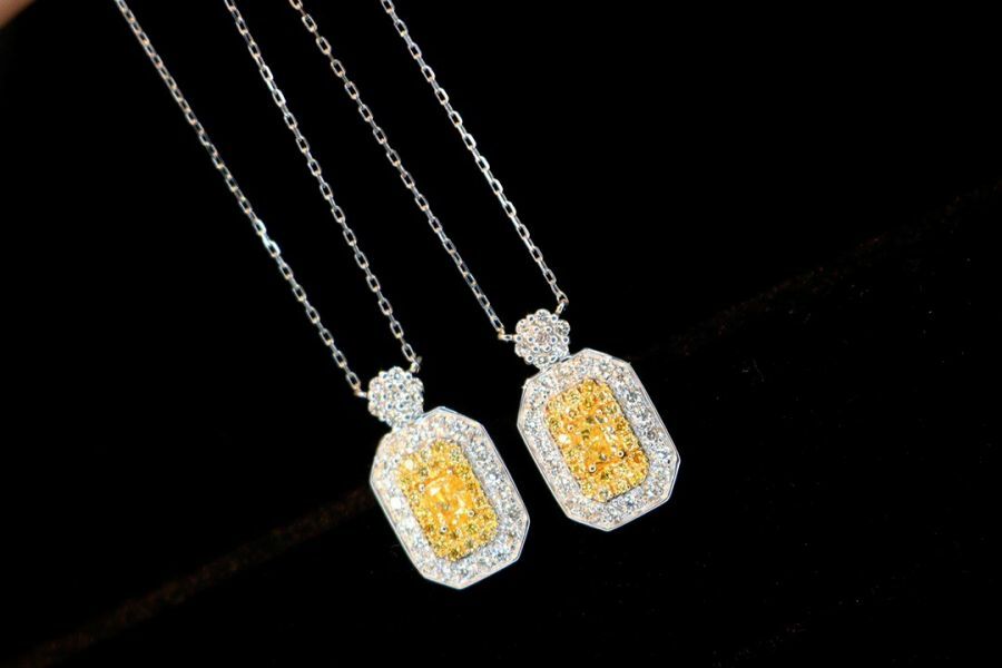 黃鑽香水瓶項鍊