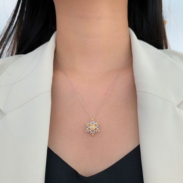 雪花黃鑽項鍊