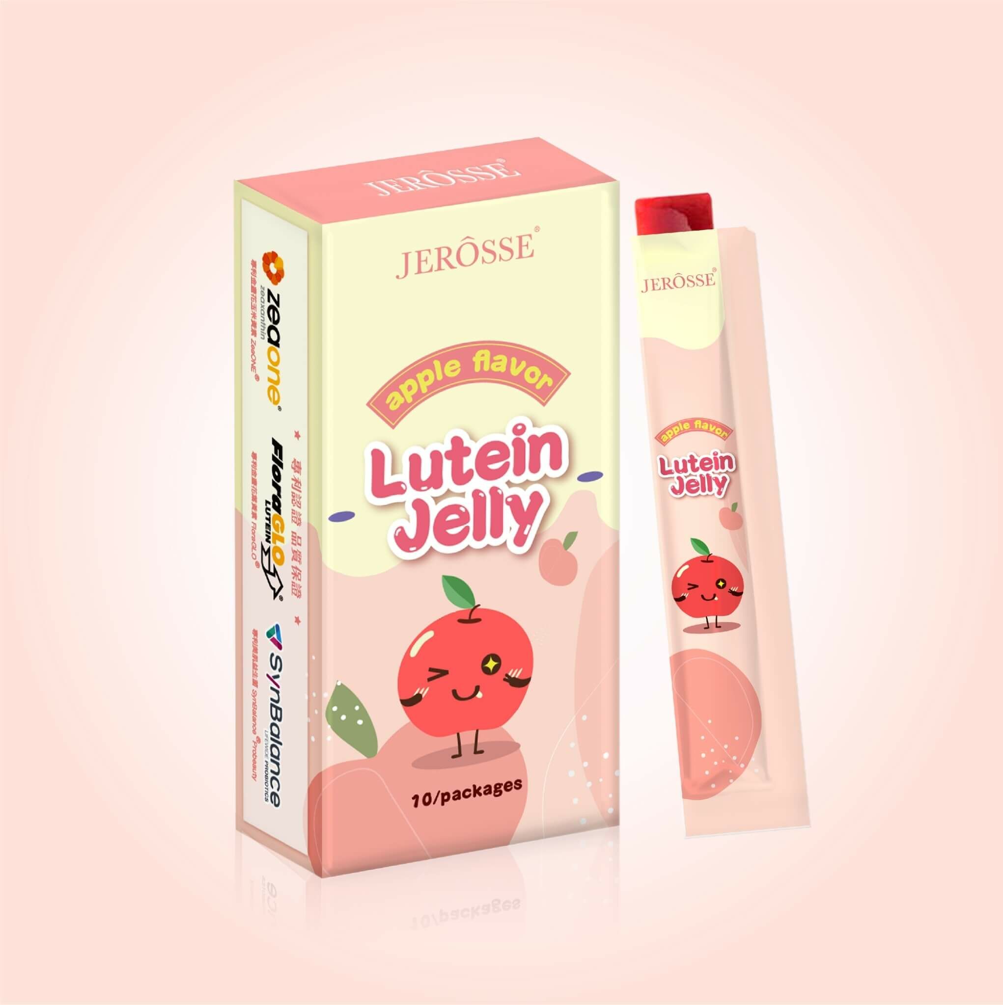 JEROSSE  婕樂纖 金盞花葉黃素 晶亮凍(10條/盒)【正品】台灣JEROSSE 婕樂纖 ✔ 美國國衛院AREDS2臨床研究之10:2黃金比例✔美國專利FloraGLO®游離型葉黃素✔美國專利Zeaone®游離型玉米黃素 哈米滙健 Health Me Mall