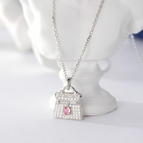 迷你Kelly粉鑽項鏈包包