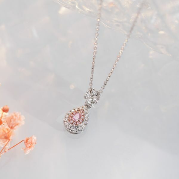 水滴粉鑽項鏈