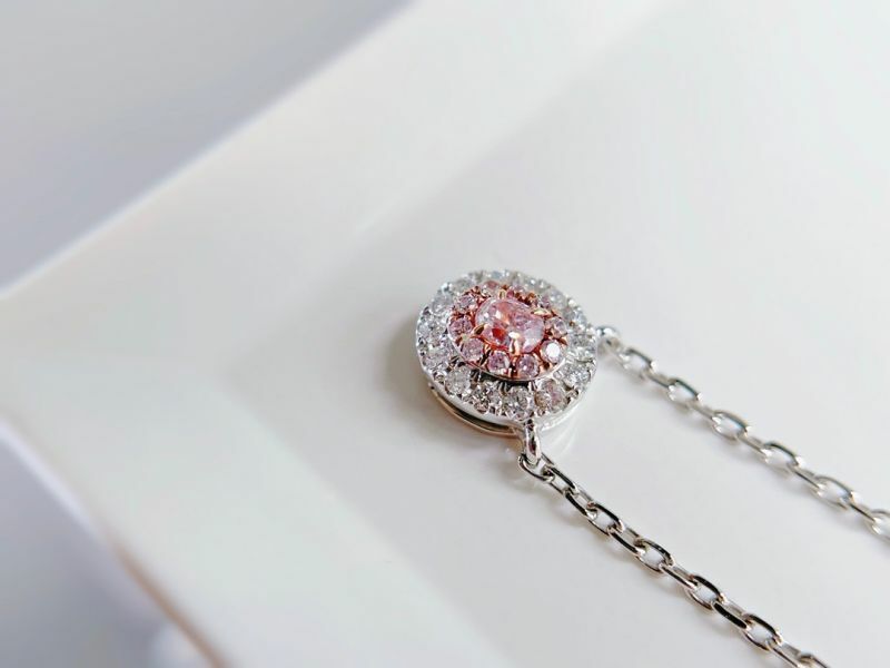橢圓形粉鑽項鏈