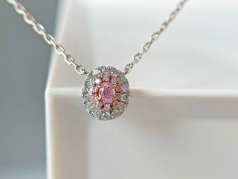 橢圓形粉鑽項鏈