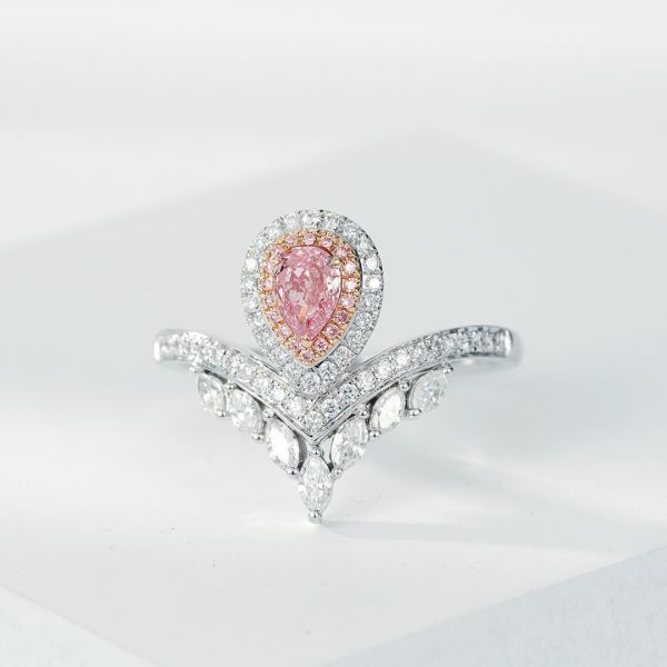 GIA水滴粉鑽尚美巴黎同款戒指