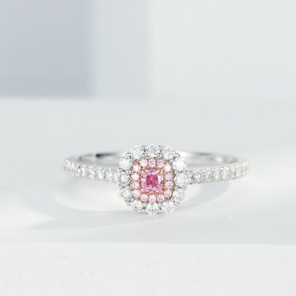 垫形粉鑽小可愛戒指