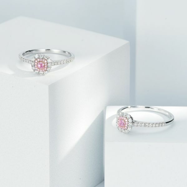 垫形粉鑽小可愛戒指