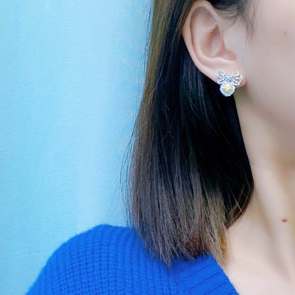 18k鑽石黃鑽蜜蜂耳釘