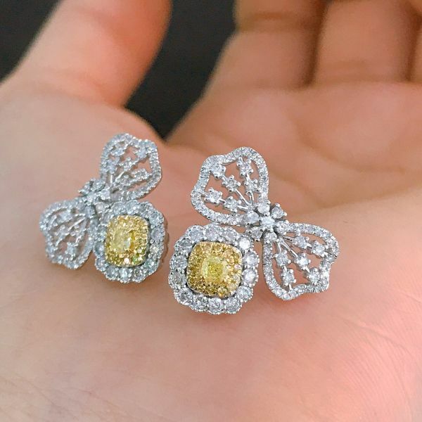 18k鑽石黃鑽蜜蜂耳釘