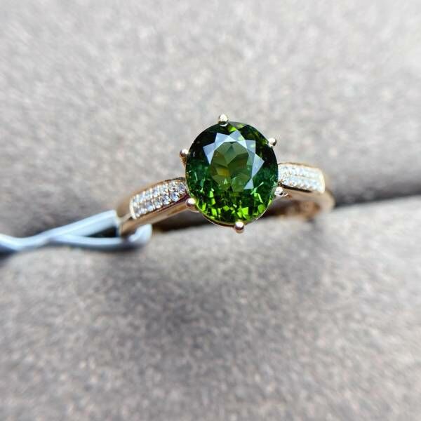 限量特價 18k真金真鑽 碧璽戒指 送證書