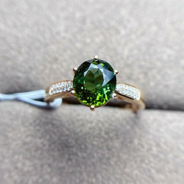 限量特價 18k真金真鑽 碧璽戒指 送證書